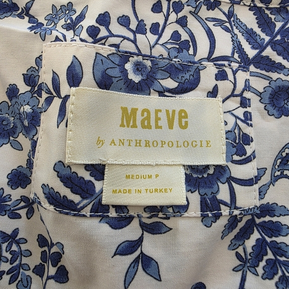 Floral Blue and White Women's Dress - Picture 4 of 8